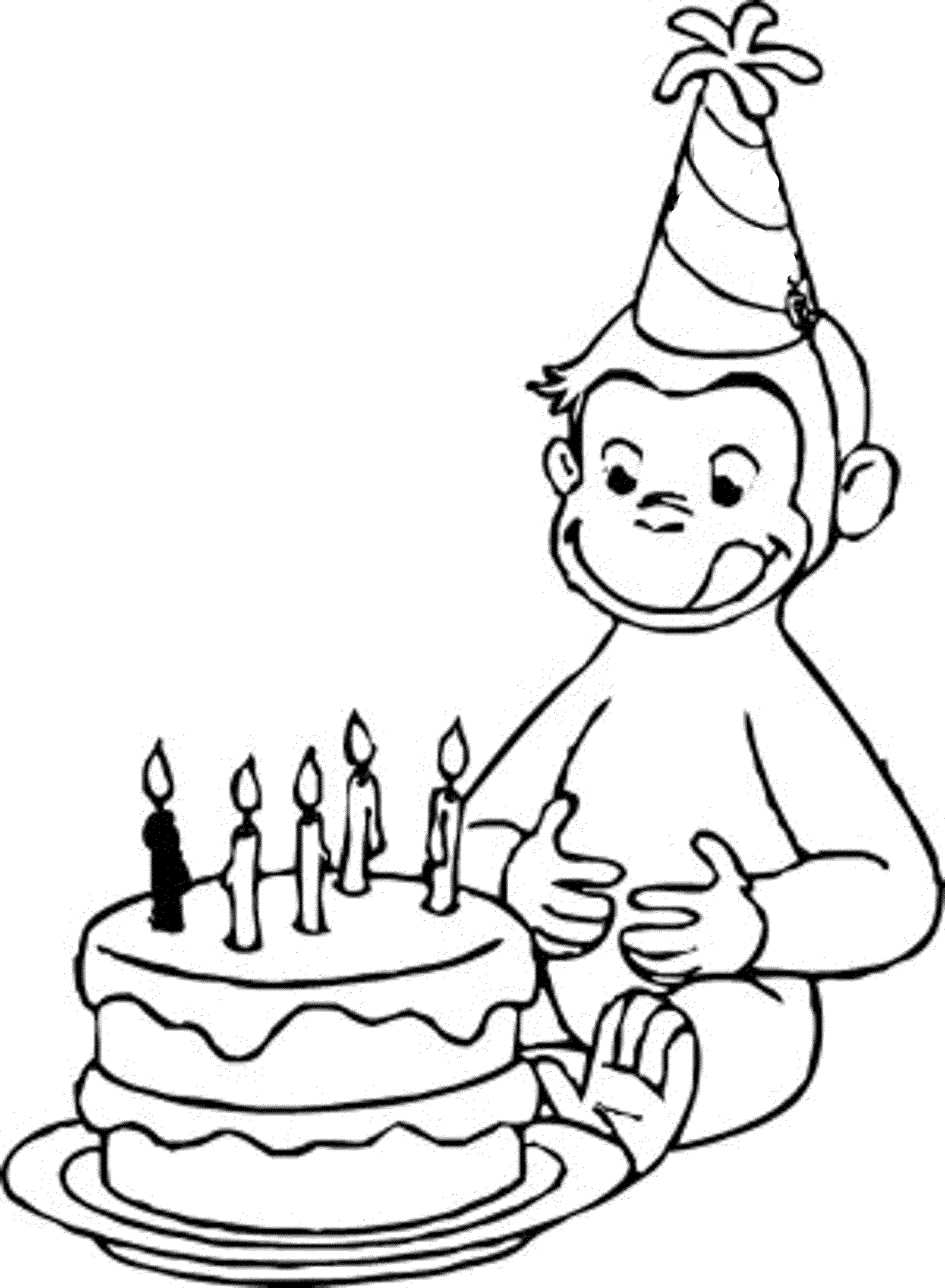 2000x2727 Curious George Happy Birthday Coloring Pages