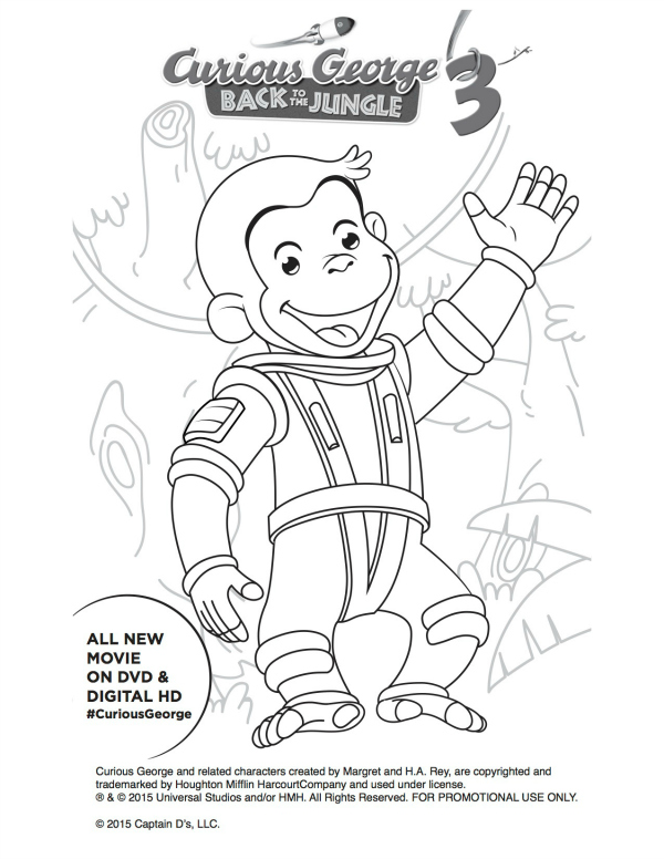 Curious George Coloring Picture And Activities In Pages 600x776 Curious George Coloring Picture And Activities In Pages