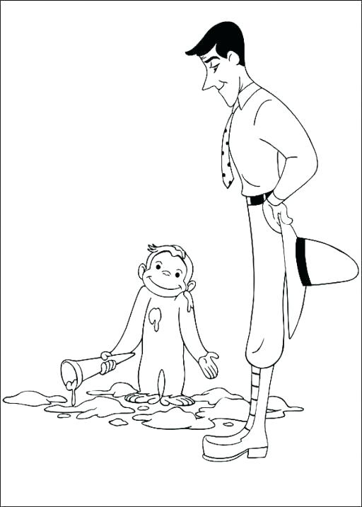 512x717 Curious George Coloring Pages Curious Ornament Curious George