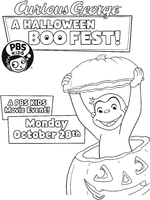 Curious George Halloween Coloring Pages Curious George Printables 512x679 Curious George Halloween Coloring Pages Curious George Printables