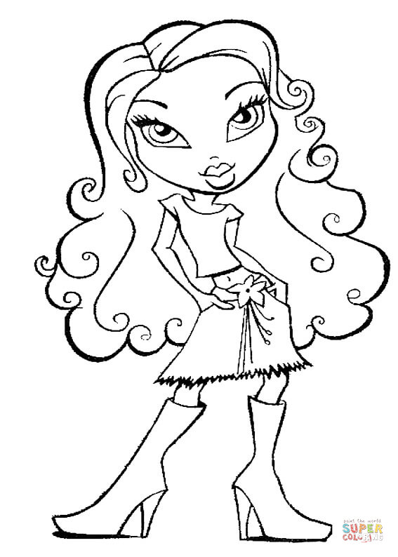 With Curly Hair Coloring Page Cartoon 567x794 With Curly Hair Coloring Page Cartoon