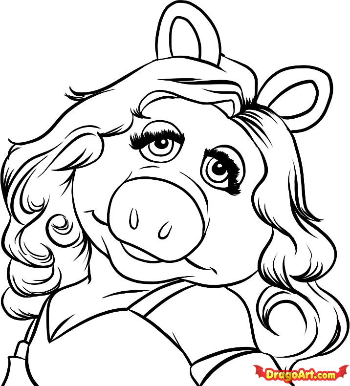 Mrs Piggy Coloring Pages Miss Piggy Curly Hair Coloring Page Diva 716x790 Mrs Piggy Coloring Pages Miss Piggy Curly Hair Coloring Page Diva