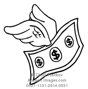 A Coloring Page Of A Dollar Bill With Wings Clipart Illustration 296x300 A Coloring Page Of A Dollar Bill With Wings Clipart Illustration