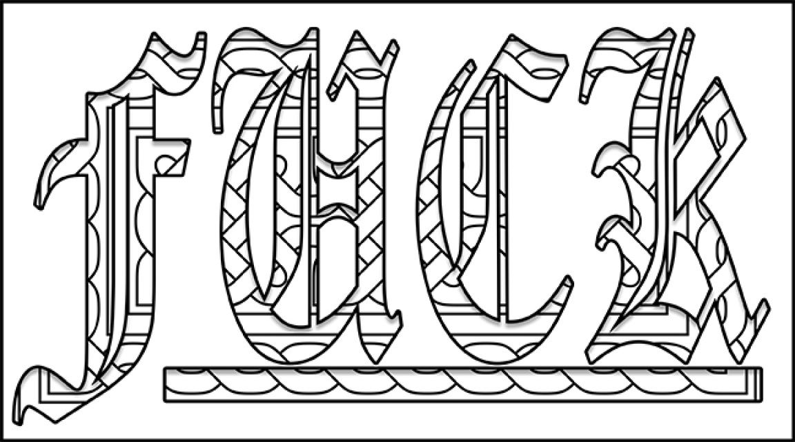 1152x640 Swear Word Printable Adult Coloring Pages Illustrations