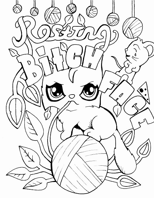 Cuss Word Coloring Pages Photograph Cat Adult Coloring Page Swear 518x668 Cuss Word Coloring Pages Photograph Cat Adult Coloring Page Swear