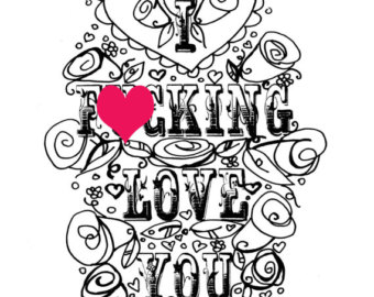 Curse Coloring Page Adult Coloring Page Valentine's Day 340x270 Curse Coloring Page Adult Coloring Page Valentine's Day