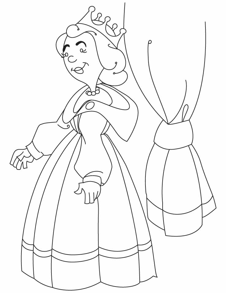 Plush Design Queen Coloring Pages A Standing Infront Of Curtain 738x954 Plush Design Queen Coloring Pages A Standing Infront Of Curtain