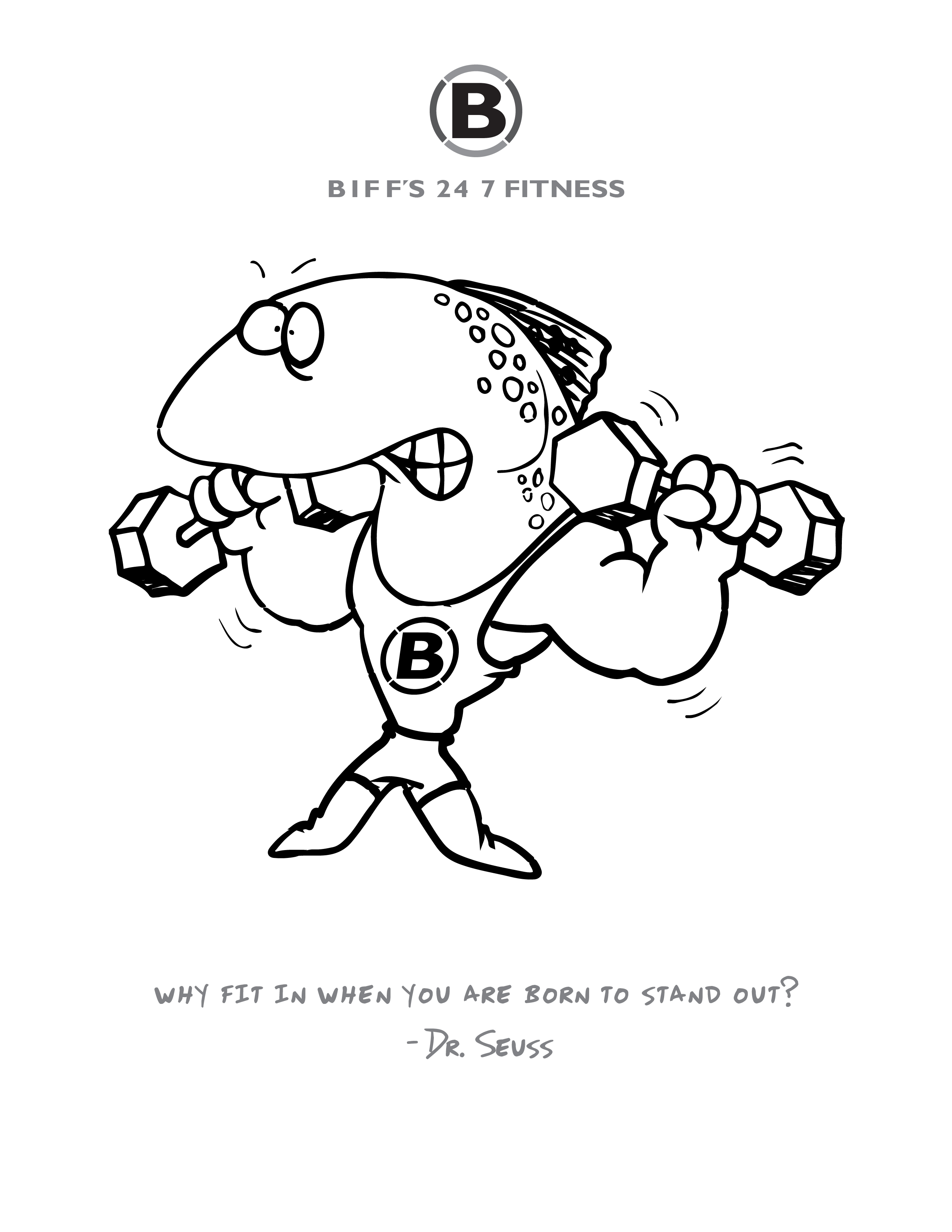 2550x3300 New! Custom Coloring Pages Biff's Fitness Yukon Mustang Gym