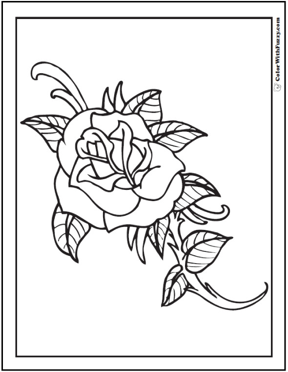 Simple Rose Coloring Pages 73 Customize Pdf Printables 590x762 Simple Rose Coloring Pages 73 Customize Pdf Printables
