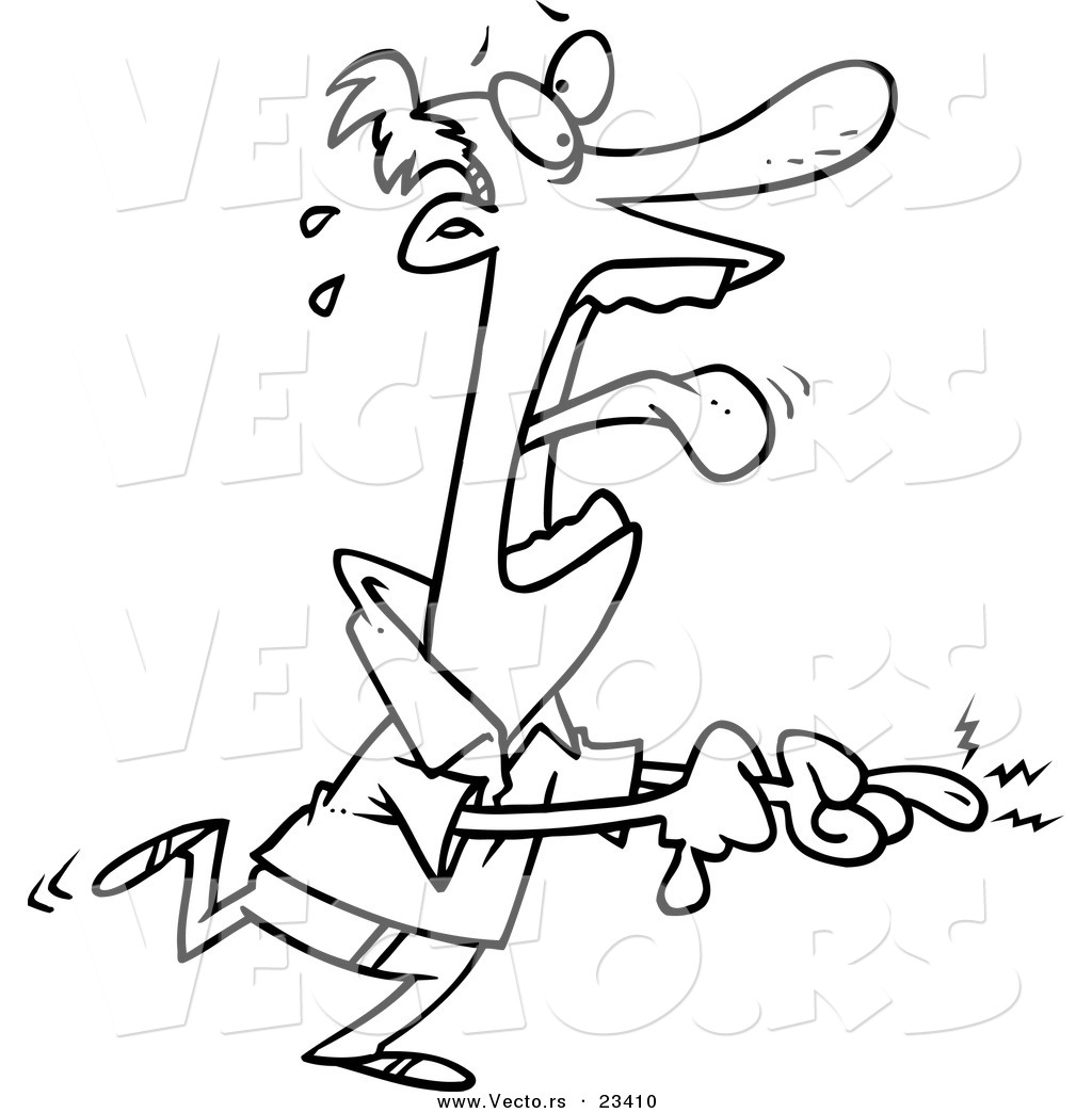 1024x1044 Cartoon Vector Of Cartoon Man Screaming Over A Cut