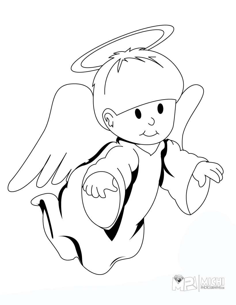 820x1060 Cute Baby Angels Coloring Pages