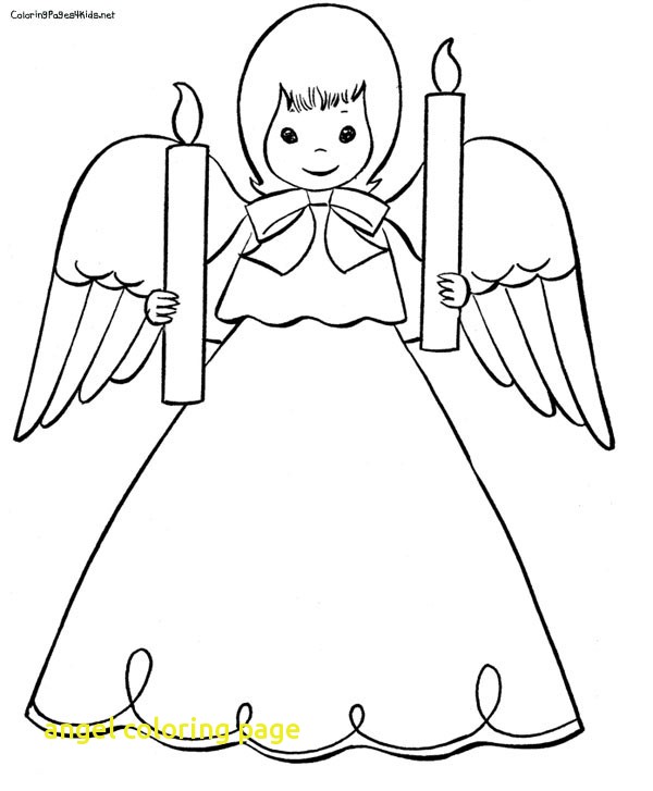 600x727 Angel Coloring Page With Free Angel Coloring Pages