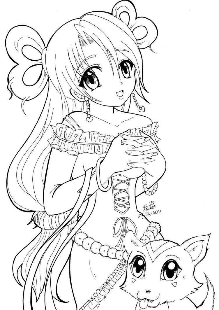752x1063 Nice Cute Anime Kitten Coloring Pages Free Download