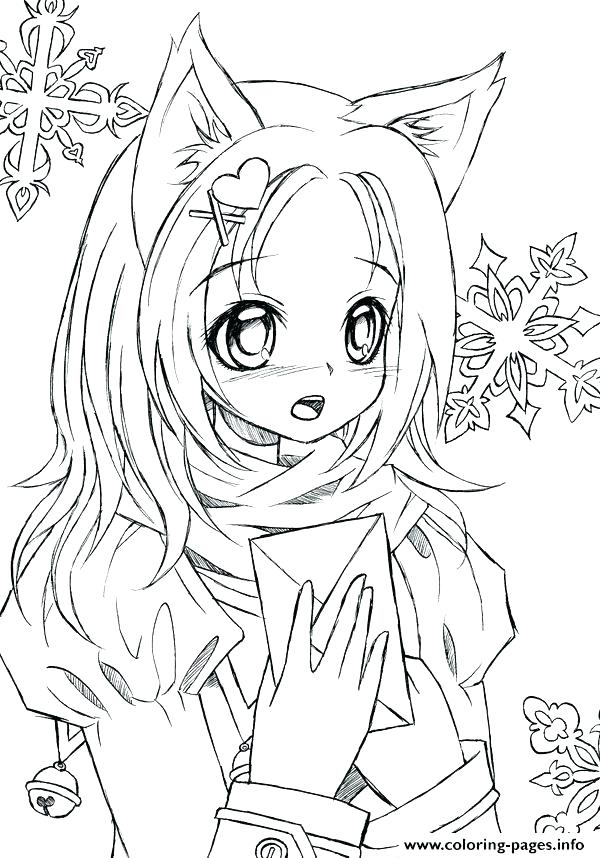 600x858 Cute Anime Coloring Pages To Print Printable By Colouring