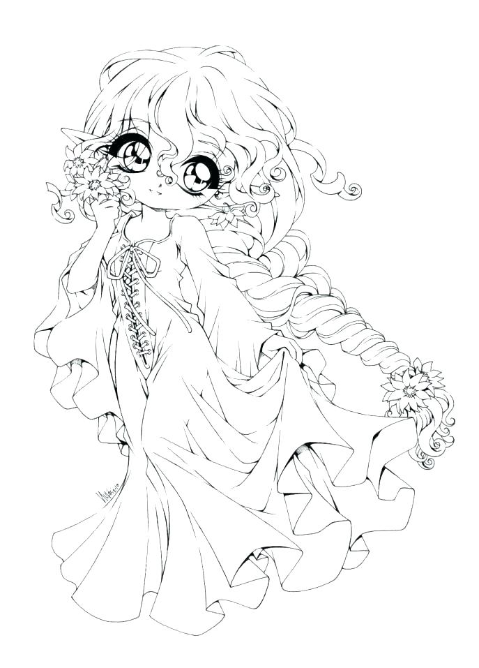 Anime Fox Girl Coloring Pages 687x957 Anime Fox Girl Coloring Pages