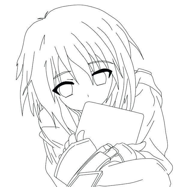 600x625 Anime Coloring Pages Printable Girl To Print Word Couple