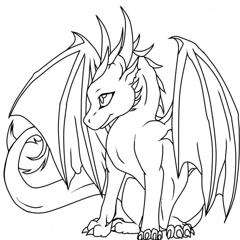 770x770 Cute Baby Dragon Coloring Pages For Kids