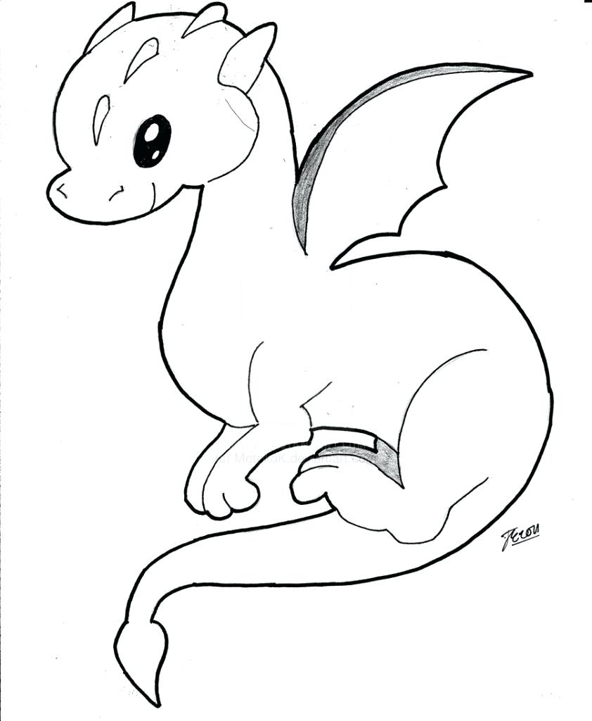 842x1024 Coloring Page ~ Baby Dragon Coloring Pages How To Draw A By Cute