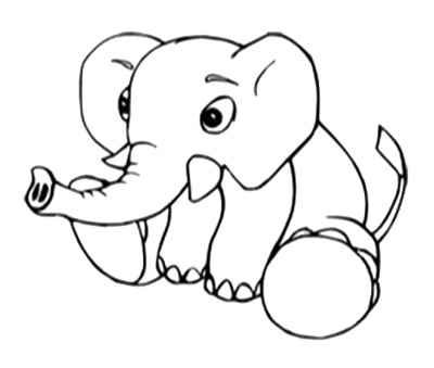 Cute Baby Elephant Coloring Pages