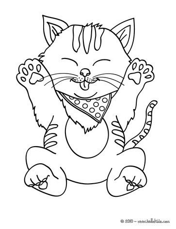 363x470 Cute Kitten Coloring Page. Nice Cat Drawing For Kids. More Animals