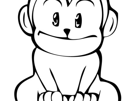 Cute Baby Monkey Coloring Pages
