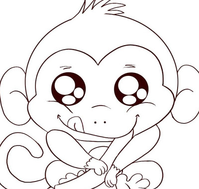 Animal Monkey And Baby Monkey Coloring Pages Kids Kentscraft 400x381 Animal Monkey And Baby Monkey Coloring Pages Kids Kentscraft