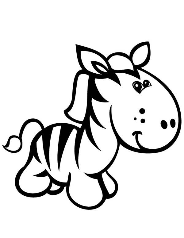 Cute Zebra Drawing Coloring Page 600x776 Cute Zebra Drawing Coloring Page