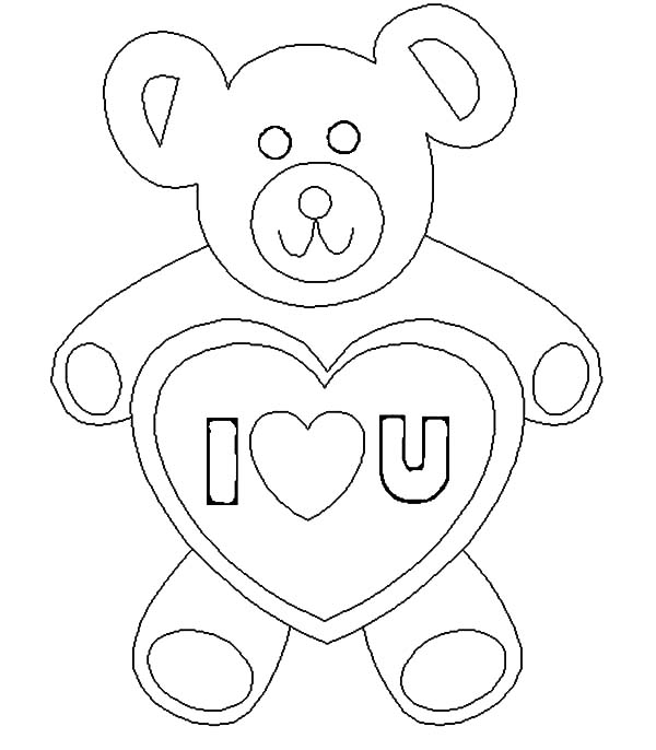 600x686 Cute Bear Kissing I Love You Coloring Pages Batch Coloring