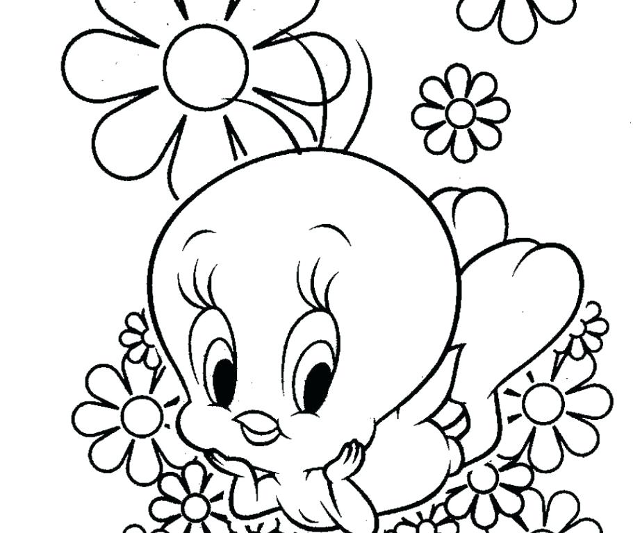 911x768 Tweety Bird Coloring Pages Zoom Cute Bird For Kid Coloring Page