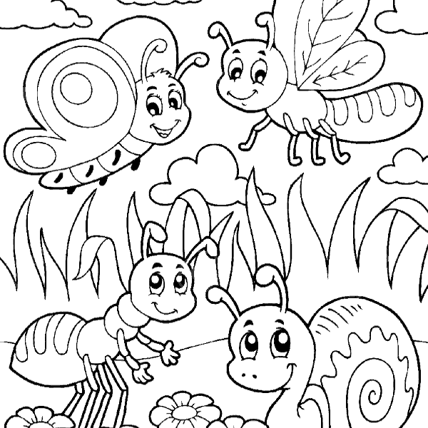 Bugs Colouring Pages Coloring Page 600x600 Bugs Colouring Pages Coloring Page
