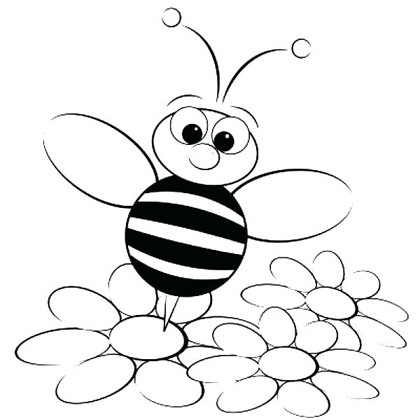 600x600 Bee Coloring Page Cute Bee Coloring Pages