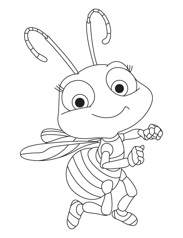 612x792 Best Photos Of Cute Bee Coloring Pages