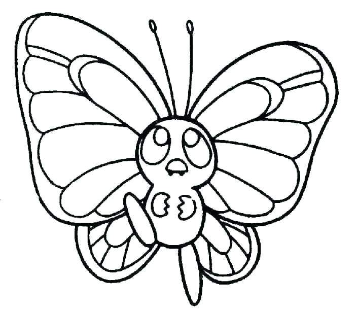 704x611 Cute Butterfly Coloring Pages Largest Cartoon Butterfly Coloring