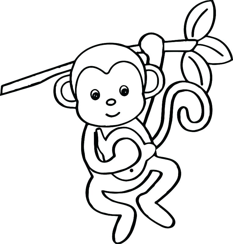 764x800 Cute Monkey Coloring Pages Monkey Cartoon Coloring Page Monkey