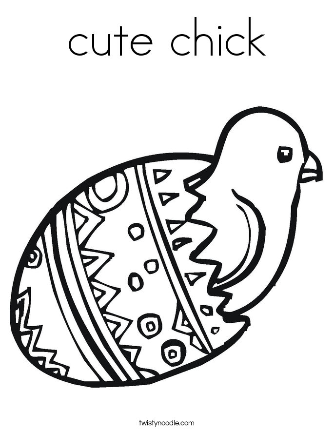 685x886 Cute Chick Coloring Page