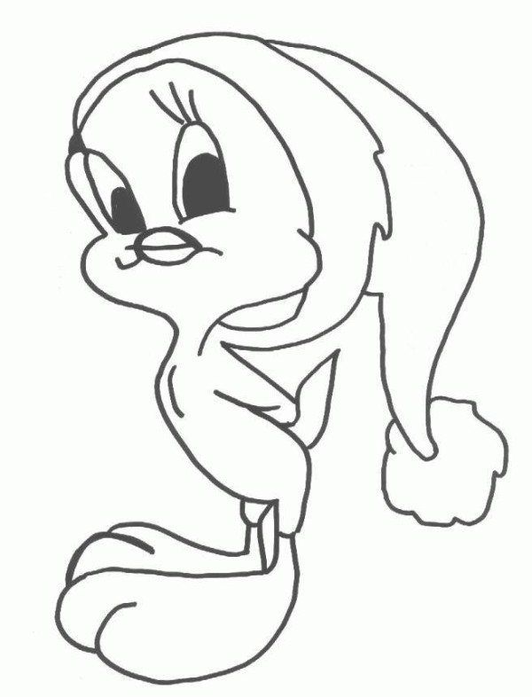 600x786 Tweety Disney Christmas Coloring Page Coloring Pages