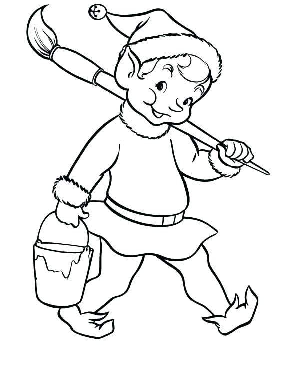 Cute Christmas Elf Coloring Pages at GetColorings.com | Free printable