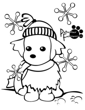 Christmas Puppy Coloring Page Free Download 300x388 Christmas Puppy Coloring Page Free Download
