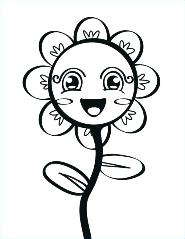 600x775 Cute Flower Coloring Pages Cute Flower Coloring Pages For Girls