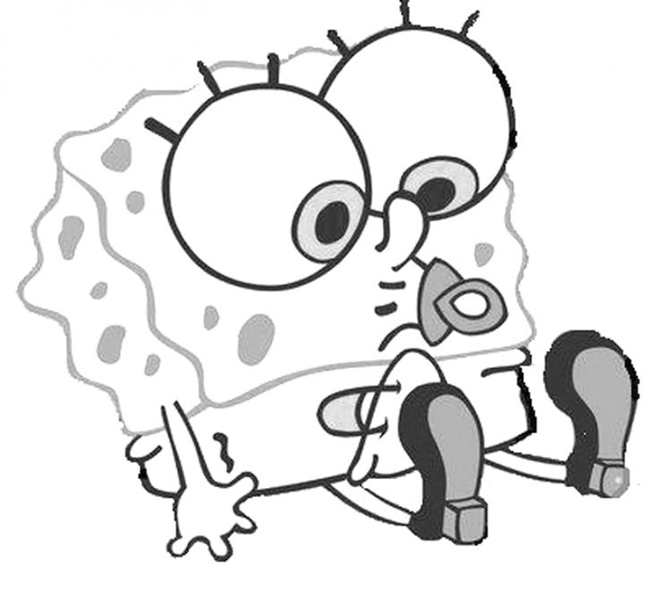 730x669 Baby Spongebob Cute Coloring Page Printable Nick Jr. Coloring