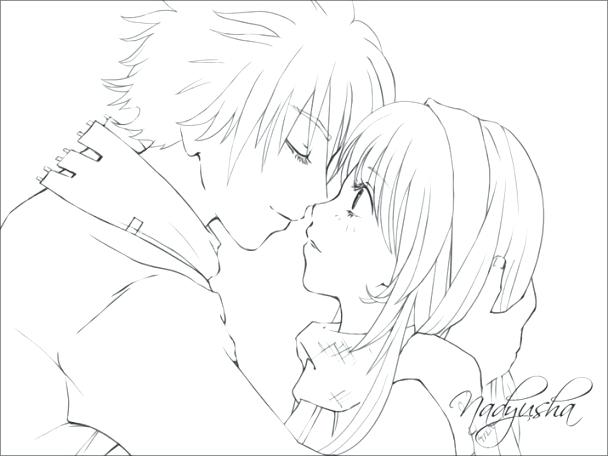 608x456 Anime Couple Coloring Pages Cute Couple Coloring Pages Colour My