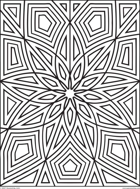 Free Printable Geometric Cute Design Coloring Books 564x761 Free Printable Geometric Cute Design Coloring Books