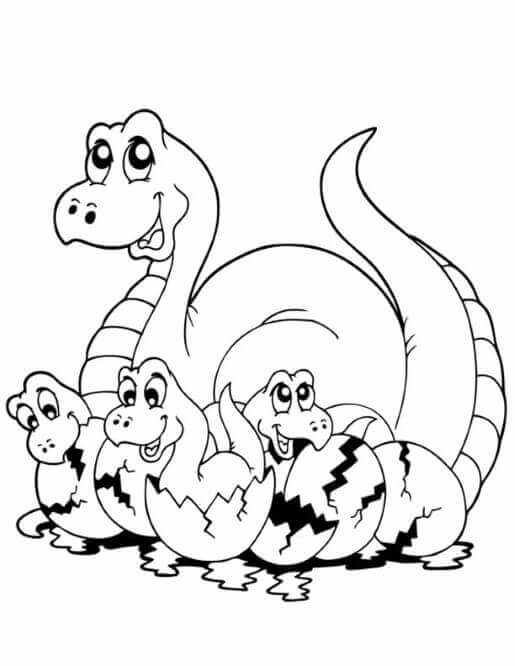 Cute Dino Coloring Pages