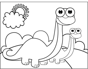 Cute Dinosaurs Coloring Page 300x235 Cute Dinosaurs Coloring Page
