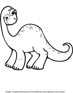 237x300 Free Cute Dinosaur Coloring Page 14 From Coloring