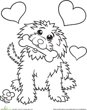 Cute Dog Worksheet 301x383 Cute Dog Worksheet