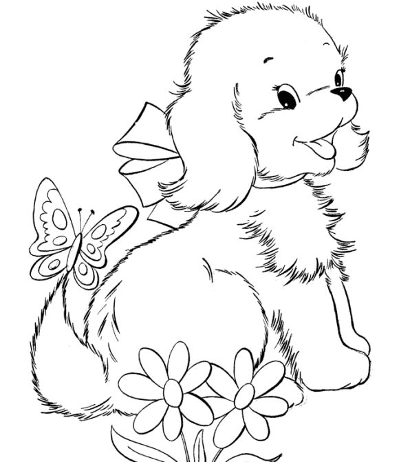 Cute Dog Coloring Pages For Kids