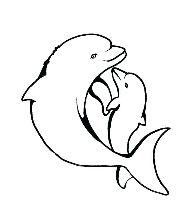 600x716 Dolphins Coloring Page