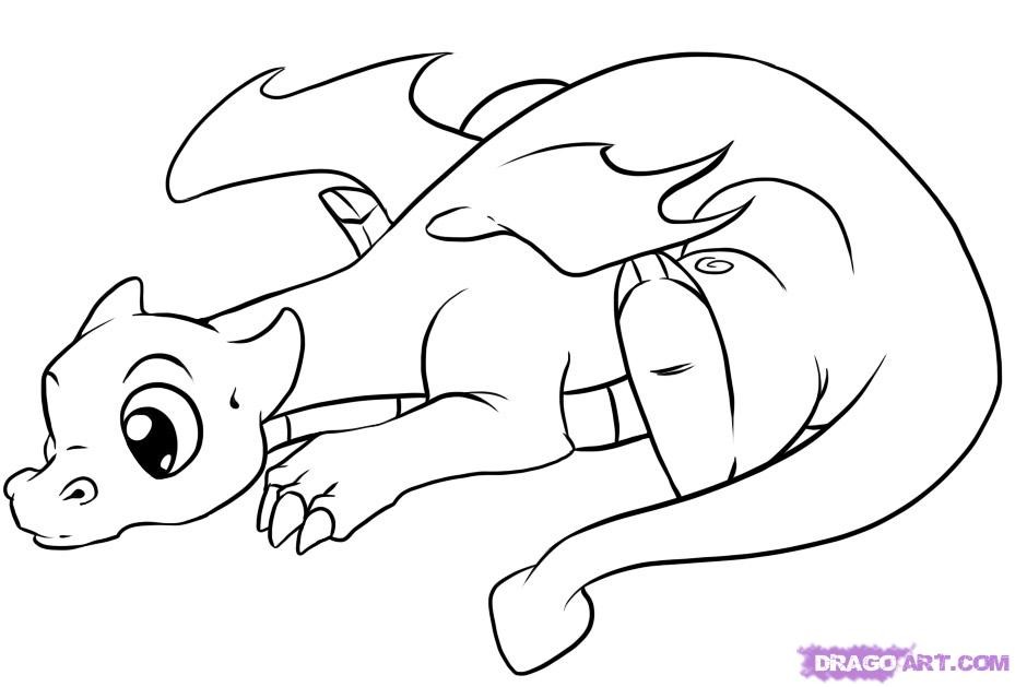 How To Draw Cute Dragons 929x629 How To Draw Cute Dragons