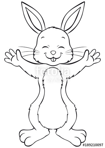 Happy Cute Easter Bunny Coloring Page De Archivo Y 357x500 Happy Cute Easter Bunny Coloring Page De Archivo Y